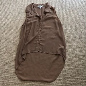 Tan high-low flowy Top